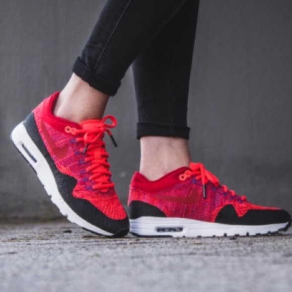 Nike Shoes Nike Air Max Ultra Flyknit Womens Red White Poshmark